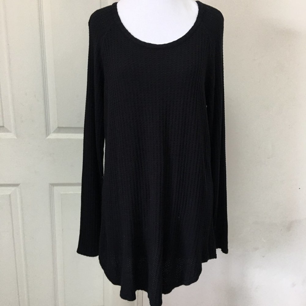 Chaser Women's Waffle Top Long Sleeve Scoop Neck Size XL